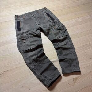 Mens Tactical Cargo Pants Olive Green Utility Workwear Multi Pocket Trousers